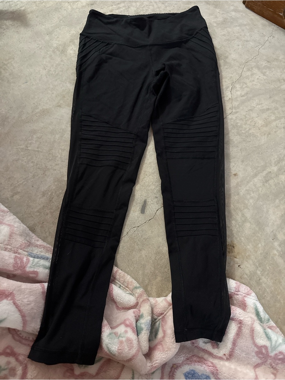 Victoria's Secret Black Moto-Rib Leggings